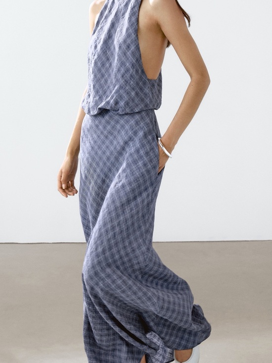 Massimo Dutti Dresses & Skirts - Massimo Dutti Navy Plaid Sleeveless Dress